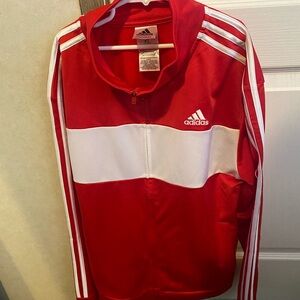 Adidas Kids Bold Red and White Track Jacket